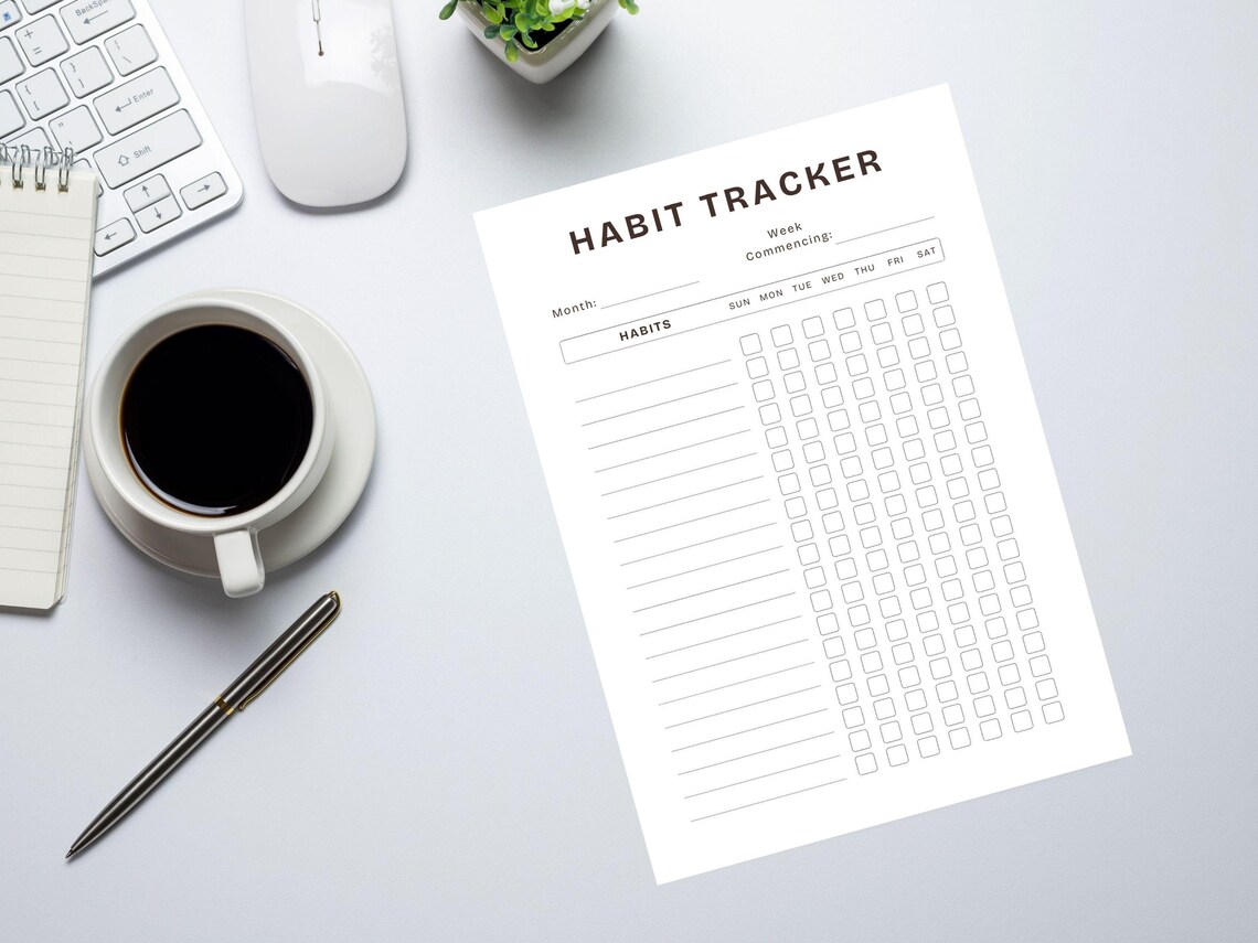 Printable Weekly Habit Tracker | A4 PDF | Goal Setting & Productivity ...