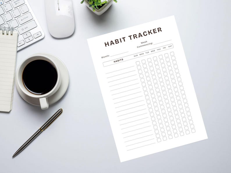 Printable Weekly Habit Tracker | A4 PDF | Goal Setting & Productivity ...