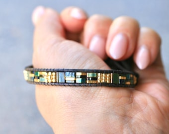 Tila Beaded Leather Wrap Bracelet: Boho Chic Jewelry, Leather
