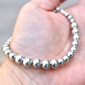 Sterling Silver Ball Bead Bracelet: 925 Stacking Bracelet