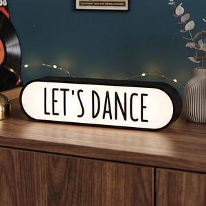 Let's Dance Mini LED Lightbox, Retro Desk Lamp, Dance Studio Sign, Party Decor