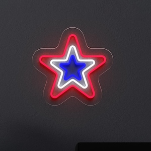 Stars USA Neon Sign, Color Flag LED Sign, Patriotic Light Up Sign, 4th July Decor, American Wall Art, Independence Day Wall Art