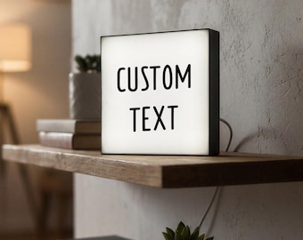 Custom LED Light Box, Personalized Text Display, Desk Home Decor Sign