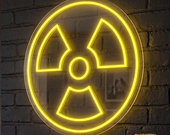 Neon-Strahlungswarnschild, LED-Warnleuchte für Atomkraft, Garagendekoration für Gaming-Garage