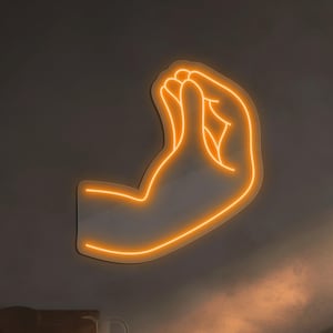 Italian Hand Neon Sign, Hand Gesture LED Sign, Funny Gift for Kitchen, Cute Home Decor, Custom Neon Sign for Business - Cafe, Restaurant