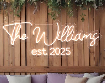 Wedding Neon Sign, Neon Sign Custom Name, Custom Name LED Sign, Personalized Wedding Decor, Rustic Wedding Decor, Wedding Gift, Last Name