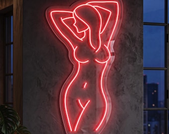 Sexy Woman Body Neon Sign, Minimalist LED Wall Decor for Bedroom, Bar, Man Cave