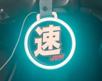 Neon Glow Tsurikawa, JDM Speed Kanji Tsurikawa, LED Ring Tsurikawa, Japanese Handle Accessory, Car Handle Ring, JDM Car Decor, Cur Guy Gift