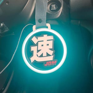 LED JDM Tsurikawa, Japanese Kanji Car Handle, Anime Car Decor