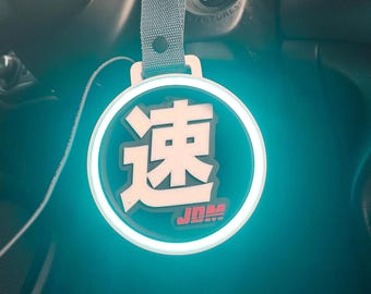 LED JDM Tsurikawa, japońska rączka samochodowa w kanji, dekoracja samochodowa w stylu anime