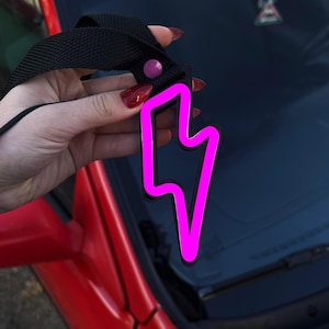 Lightning Bolt Neon Tsurikawa, LED-Leucht Auto Griff Zubehör, JDM Car Decor, LED-Neon Blitz, Innenraum Auto Zubehör, Auto Mädchen Geschenk