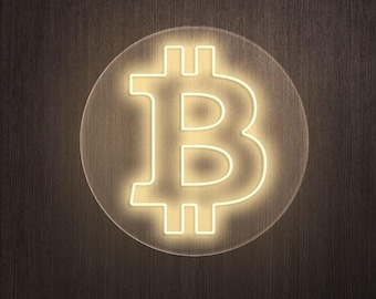 Bitcoin Neon LED Sign, Crypto Wall Art, Modern Decor, Trader Gift, Office, Game Room Decoration, Trading Neon Sign, Bitcoin Wall Sign