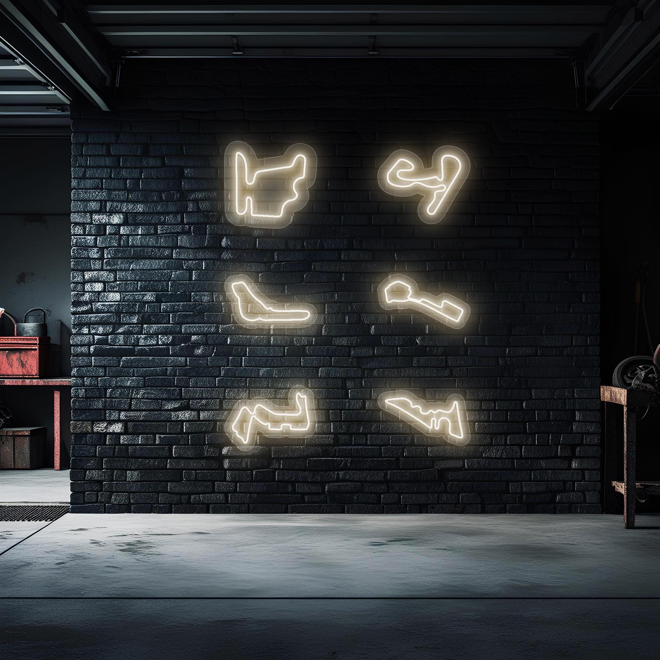 Track Neon Sign, Race Tracks Wall Light, F1 LED Decor, Formula Man Cave ...