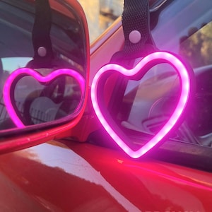 Corazón Tsurikawa, Neón LED Tsurikawa, Accesorios para manijas de autos, Decoración para autos JDM, Lindo corazón de neón LED, Accesorio para el interior del auto, Corazón Tsurikawa JDM