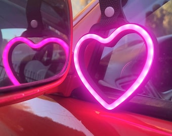 Heart Tsurikawa, Led Neon Tsurikawa, Car Handle Accessories, JDM Car Decor, Cute Led Neon Heart, Interior Car Accessory, JDM Tsurikawa Heart