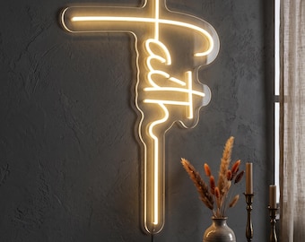 Faith Neon Sign, Cross Wall Light, Christian Home Decor, LED Religious Wall Art