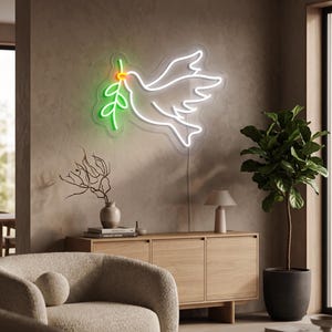 Dove LED wall light inspired by the universal symbol of peace, bringing elegant minimalist style to yoga studios, modern homes, and creative interiors.