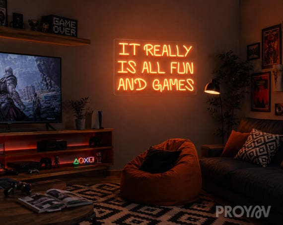 LED Neon Sign: It Really Is All Fun And Games - Bar, Gaming Room Decor