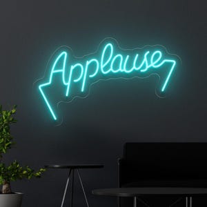 Applause Neon Sign, LED Wall Light, Studio LED Sign, Stage Wall Decor, Retro Light Up Sign, Theater Room Decor, Fun Gift for Performers