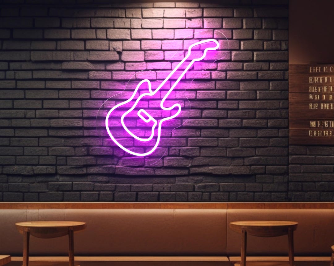 Rock Guitar Themed Neon Led Light