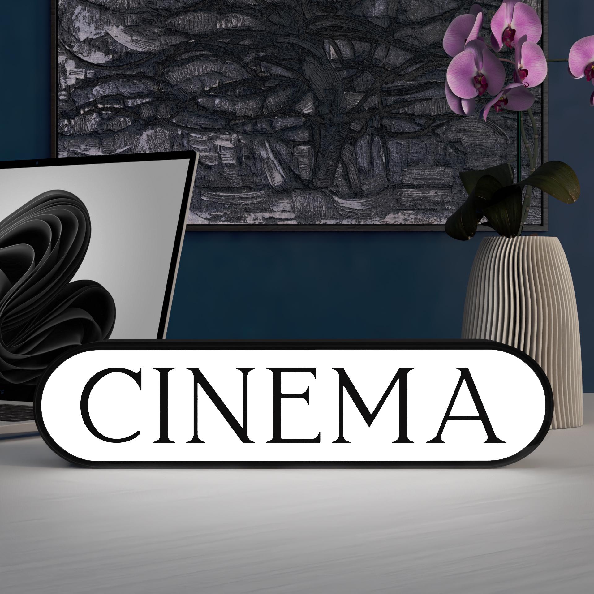Cinema Mini Lightbox, Retro Movie Night Sign, Cinema LED Sign, Home Theater Decor, Film Lover Gift, Desk or Shelf Accent, Vintage Aesthetic