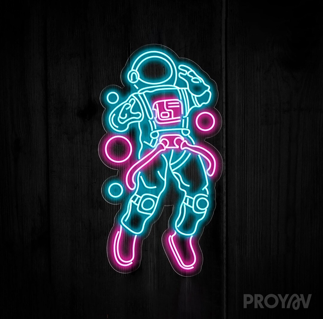 Space Led Neon Sign Astronaut LED Neon Sign, Space Wall Light for Bedroom, Game Room ...