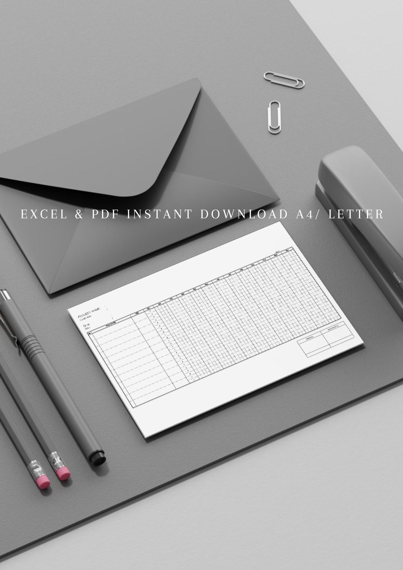 Project Planner Template: Editable Excel, Project Plan Worksheet ...