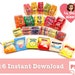 1/6 Scale Snack Bundle of 38 Designs Miniature Printables | Doll Food ...