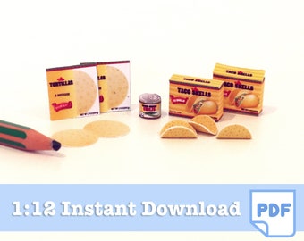 1/12 Scale Mexican Food Miniatures | Dollhouse Printables (PDF)