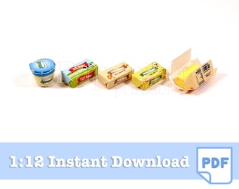 1/12 scale BUTTER printables | doll food printables | miniature food | dolls food | food for dollhouse | dollhouse miniatures | doll food
