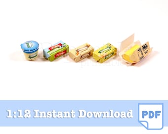 Printables BOTER op schaal 1/12 | Printables voor poppenvoedsel | miniatuurvoedsel | poppenvoedsel | eten voor poppenhuis | poppenhuisminiaturen | Poppenvoer