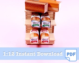 1/12 scale BREAD miniature printables | doll food printables, doll food, dolls food, dollhouse miniatures, dollhouse kit, food for dollhouse
