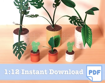 1/12 Scale Dollhouse Plant Printables, Miniature Garden (PDF Pattern)