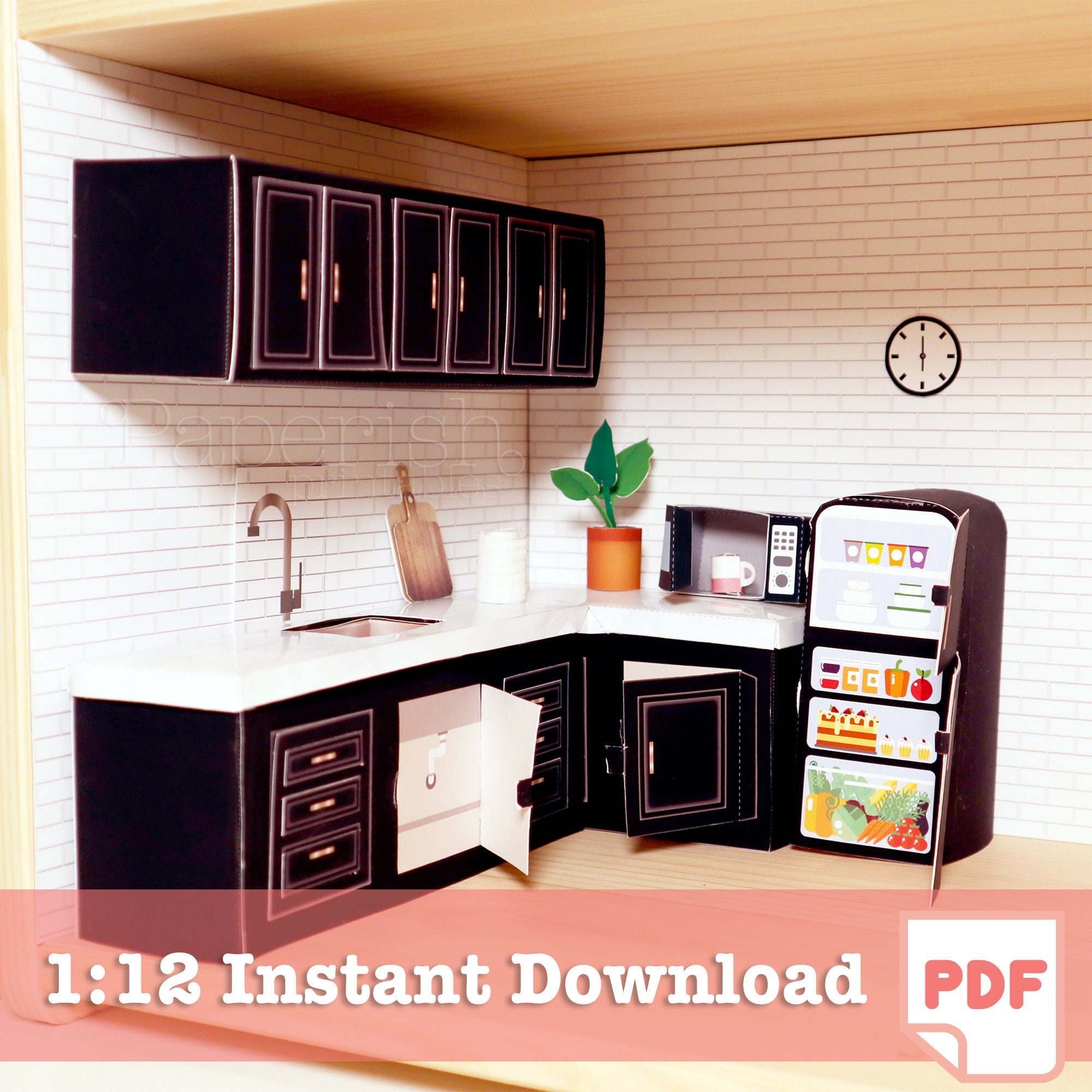 112 Dollhouse Miniature Kitchen Set: kit per case delle 112 Dollhouse Miniature Kitchen Set: kit per case delle