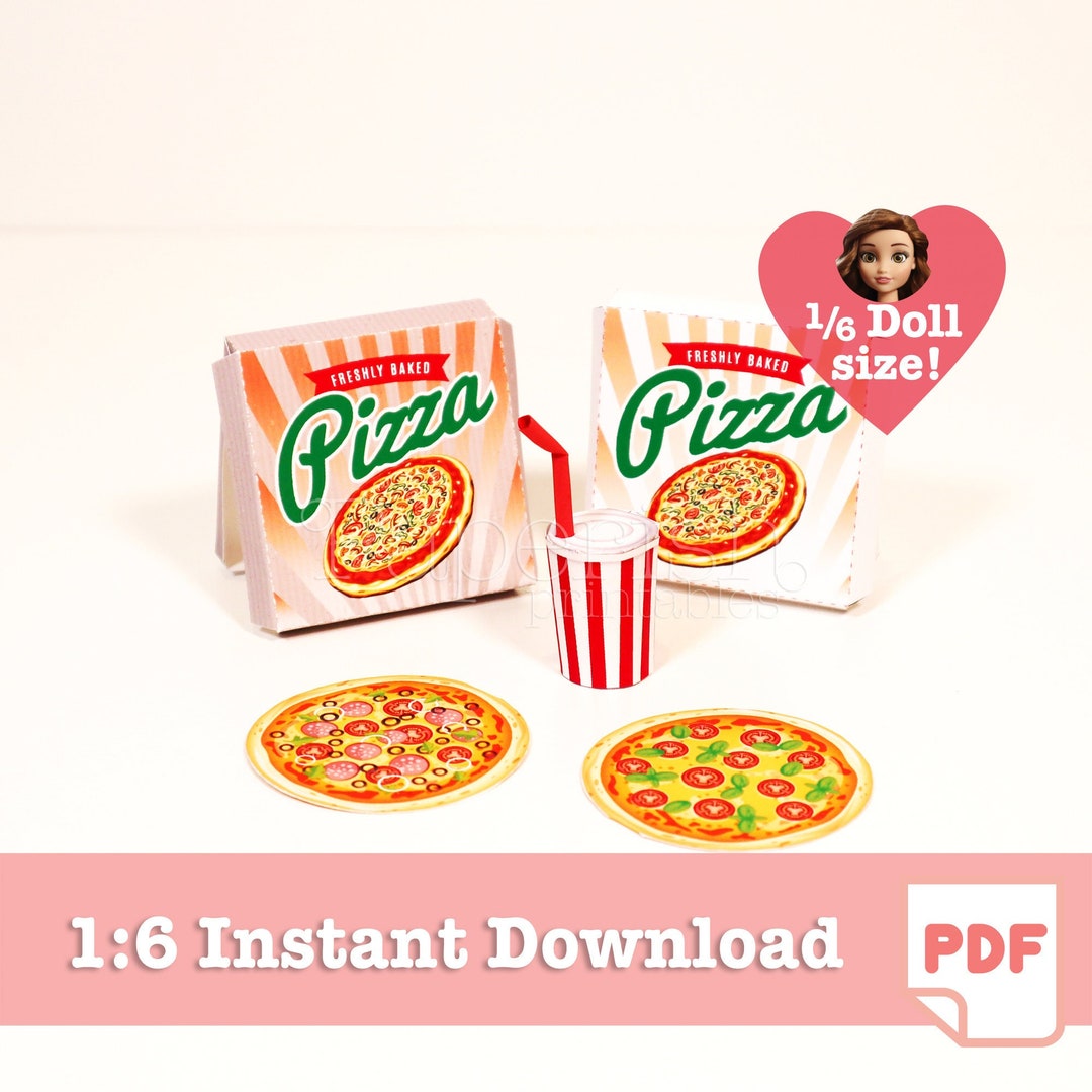 1/6 PIZZA Miniature Printables | Doll Food Printables, Doll Food, Food ...
