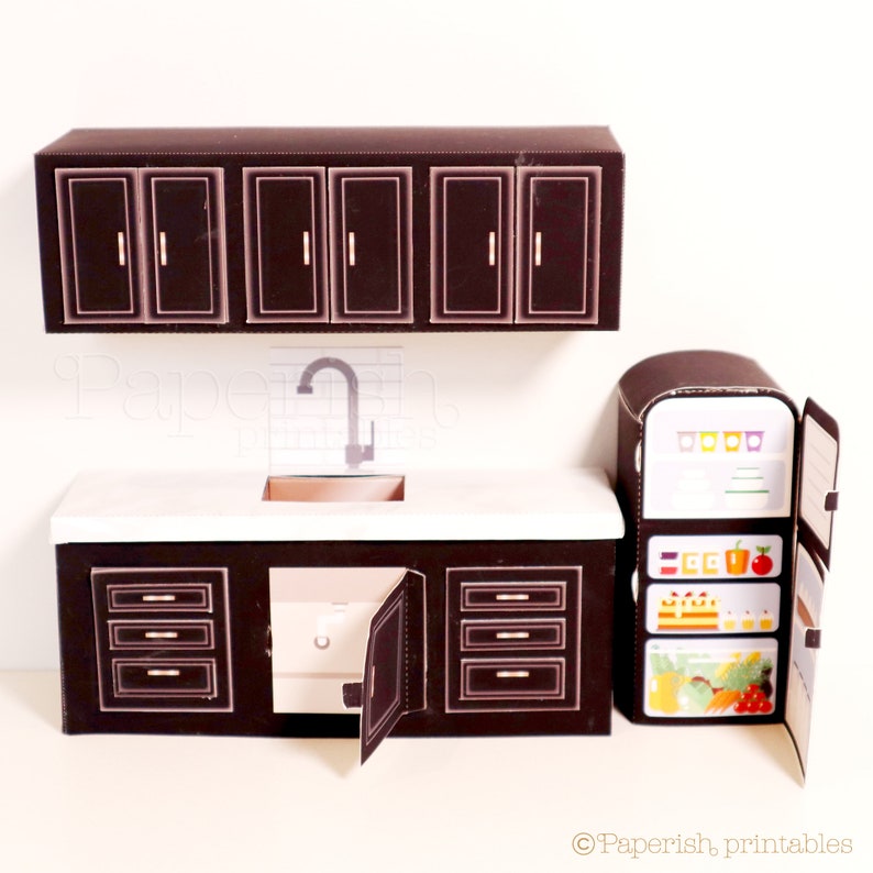 1/12 Dollhouse Miniature Kitchen Set Miniature PRINTABLES Etsy