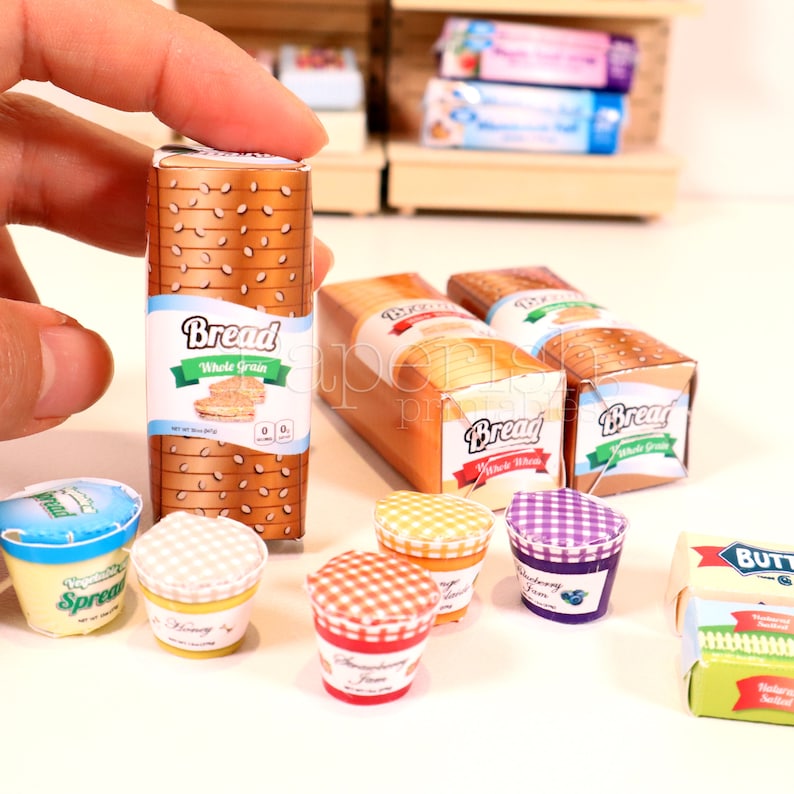 1/6 Scale BREAD Design Miniature Printables, Miniature Food Printables ...
