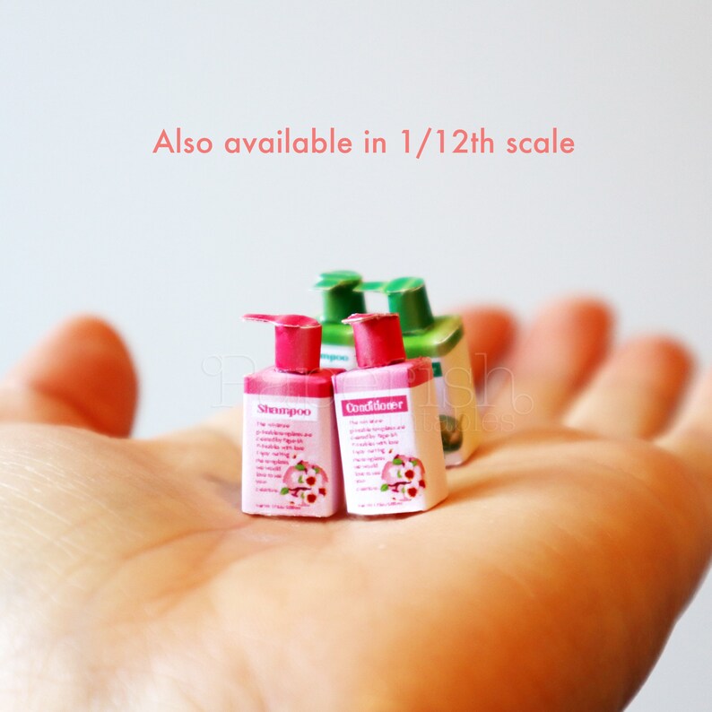 DIY 1/6 Scale Hair Care & Hand Soap PRINTABLE, Dollhouse Bathroom ...