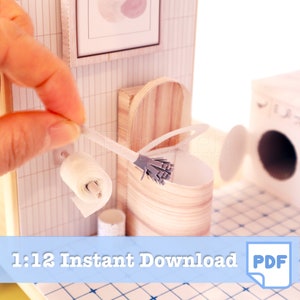 1/12 scale Dollhouse toilet template WOOD: dollhouse bathroom, dollhouse miniatures, dollhouse kit, DIY dollhouse kits, dollhouse furniture