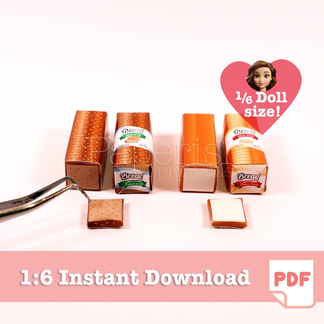 1/6 Scale BREAD Design Miniature Printables, Miniature Food Printables ...