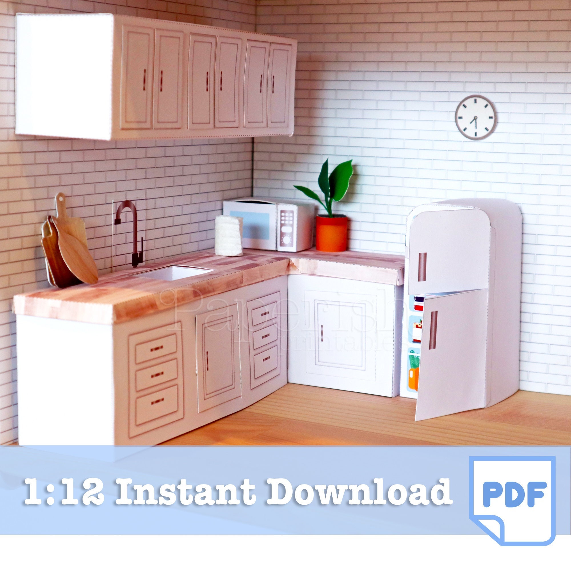 Mini Dolhouse Kitchen Fridge SVG File, DIY Miniature Farmhouse  Refrigerator, Cricut Cut File, Instant Digital Download 