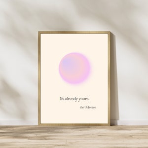 Angel number aura poster, Law of attraction poster, aesthetic room decor, trendy spiritual aura wall art, affirmation wall art, digital art
