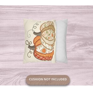 Patchwork Pumpkin Pillow Cover – Boho Fall Throw Pillow, Cozy Autumn Farmhouse Decor, Thanksgiving Cushion for Couch or Entryway