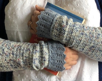 Crochet pattern fingerless gloves, armwarmers, Studio Sleeves