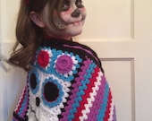 Day of the Dead Halloween Wrap, a crochet wrap pattern, Stylecraft Special DK, quick easy crochet