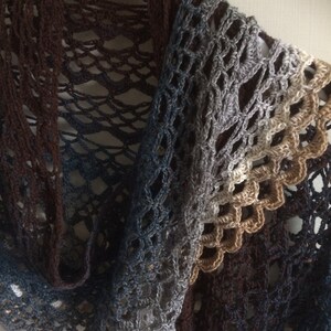 Dancing at Dusk Shawl, a crochet shawl pattern, one skein, Scheepjes Whirl pattern image 8