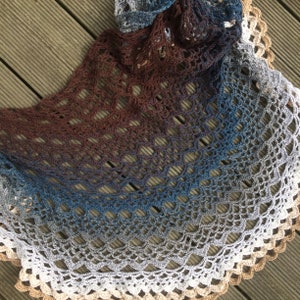 Dancing at Dusk Shawl, a crochet shawl pattern, one skein, Scheepjes Whirl pattern image 5