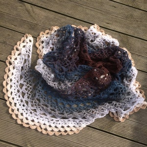 Dancing at Dusk Shawl, a crochet shawl pattern, one skein, Scheepjes Whirl pattern image 3