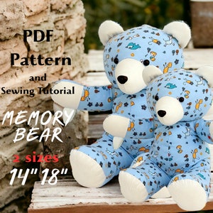 Modello orso della memoria, modello di cucito orso ricordo, orsetto di peluche, modello orso di peluche