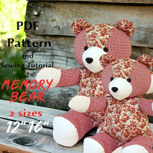 Modello orso della memoria, modello di cucito orso ricordo, orsetto di peluche, modello orso di peluche
